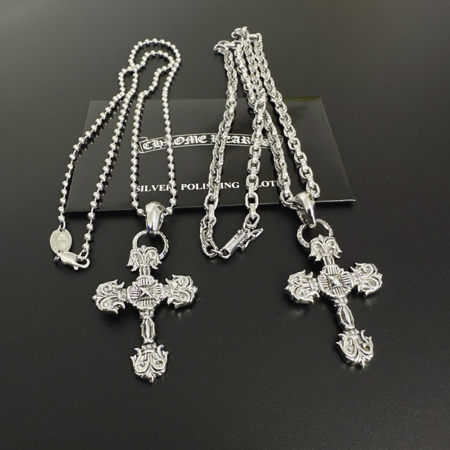 Chrome Hearts Silver Cross Pendant Necklace
